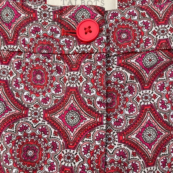 •Talbots• Cropped Medallion Pattern Pants - Size 8 - Picture 3 of 8